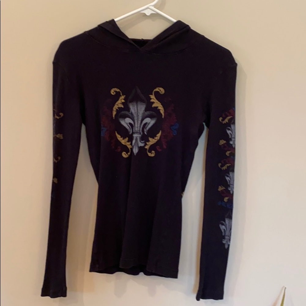 GUC Sledge Blk LS Top with hood. Sz Med